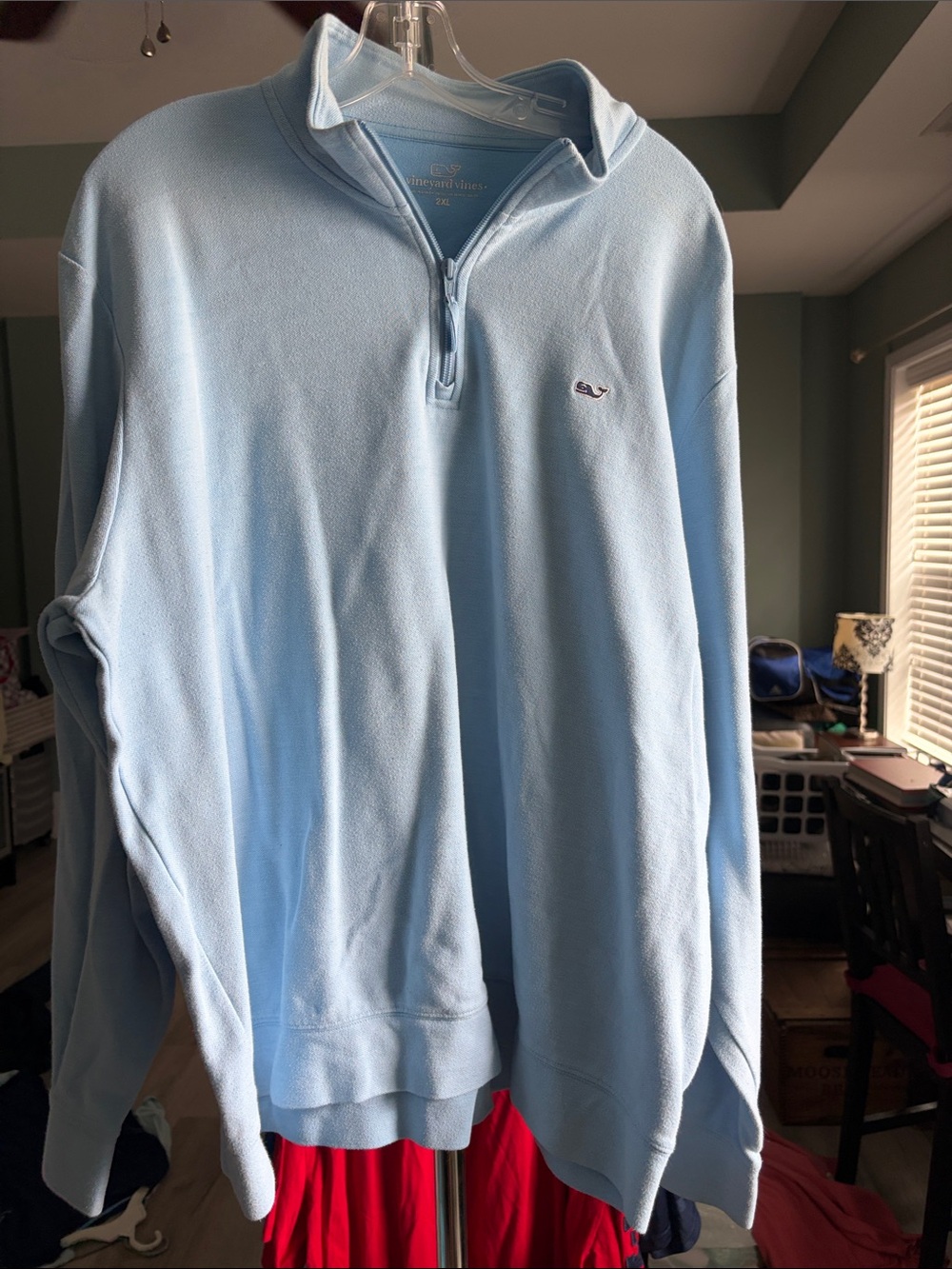 Vineyard Vines Men’s Pale Blue Half-Zip Pullover Sweater